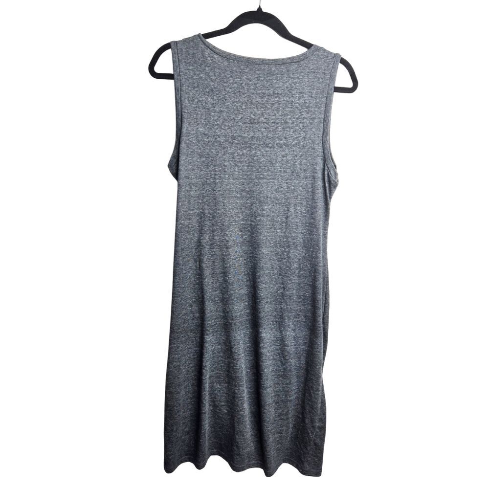 Leith Nordstrom Ruched Asymmetrical Sleeveless Dress Dark Gray Women's Large - Picture 2 of 7